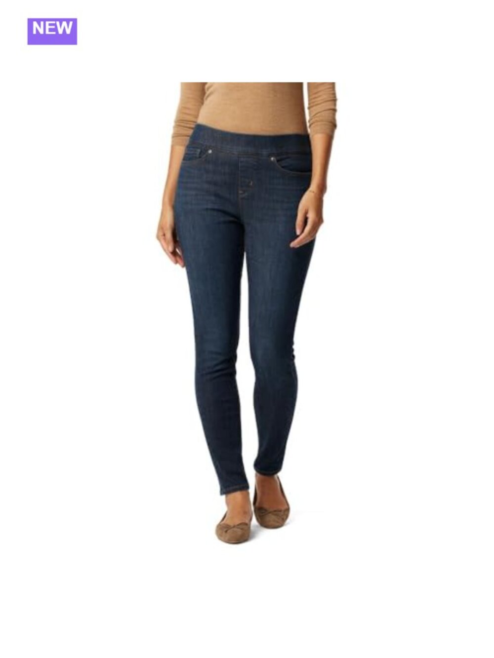Totally Shaping Pull-On Skinny Jeans Mid-Rise Stretch Denim Curvy Fit
